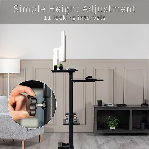 VIVO Mobile Standing Desk Workstation 28in, Holds 132 lbs, Four Casters
