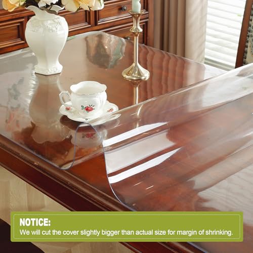 OstepDecor Clear Table Protector 2mm Thick, 30 x 48 Inch Clear Table Cover Protector, Plastic Table Cover, Desk Protector Mat, Waterproof Desk Cover Pad for Coffee Table, Writing Desk, Dining Room
