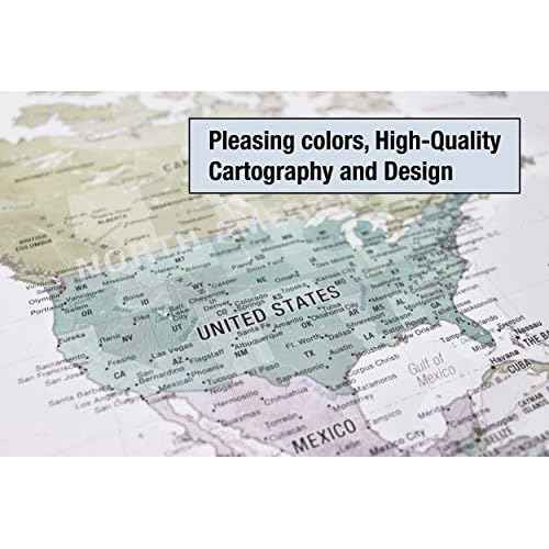 Laminated World Odyssey Map Poster | Executive Style Map | Includes The Most Legible Location Labels | 36¡± x 24¡± | Shipped Rolled in a Tube, Not Folded | Great for The Home or Classroom