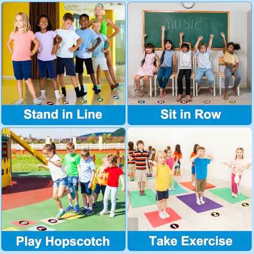 WhatSign Line up Spots for Classroom Floor - 36Pcs Floor Numbers for Classroom Lining up Number Stickers for Back to School Kindergarten Preschool Elementary Supplies