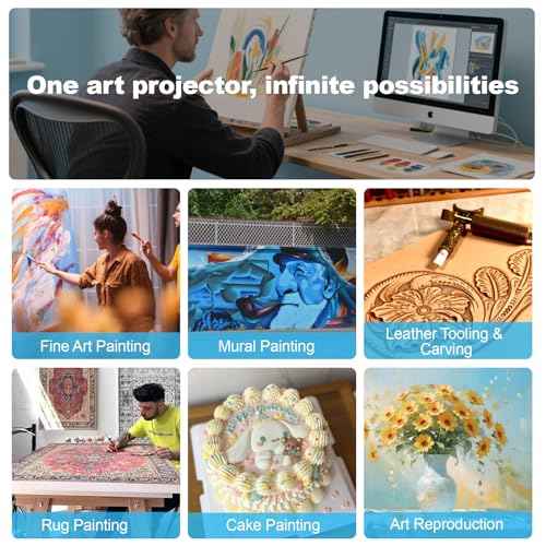 Art Projector for Tracing Drawing Painting, Drawing Projector with iOS/Android Support - Desktop & Wall Canvas Projection, Sketching Tool for Kids/Beginners/Adults, Cake Decorating Art Supplies