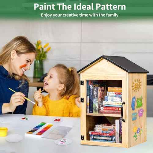 Little Library Box Outdoor, 2-Tier Waterproof Book Exchange Cabinet ? Solid Wood with Adjustable Shelves, Rust-Resistant Hardware for Community, Schools and Neighborhoods to Promote Reading & Sharing