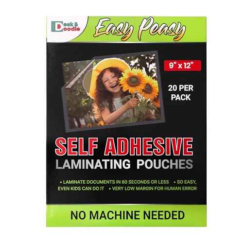 Self Laminating Sheets 8.5 x 11 Best Document Fit: Booklet Style Laminating Pouch, Easier Than Single Side Adhesive Laminate, Bubble Free Application Perfect for Menus, Recipes, Certificates, Artwork