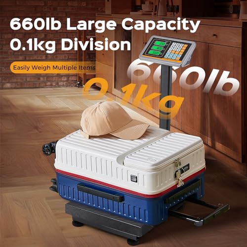Bonvoisin Digital Heavy Duty Floor Scale 660LBs with Switchable KG/LB & Price Computing