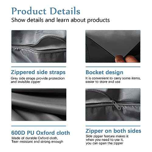 Utility/Supply Cart Cover, Suitable for Size 17" L X 13" D X 31" H, with Intimate Storage Pockets,Grey, Without Rolling Cart
