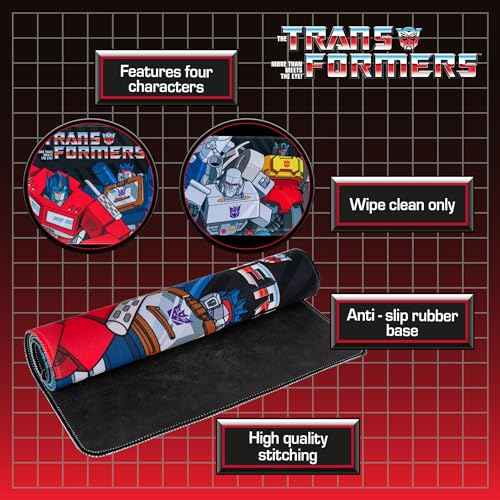 Blue Sky Studios Transformers Jumbo Desk Mat - Large Rubber Gaming and Work Desk Pad, 70 x 30 Centimetres