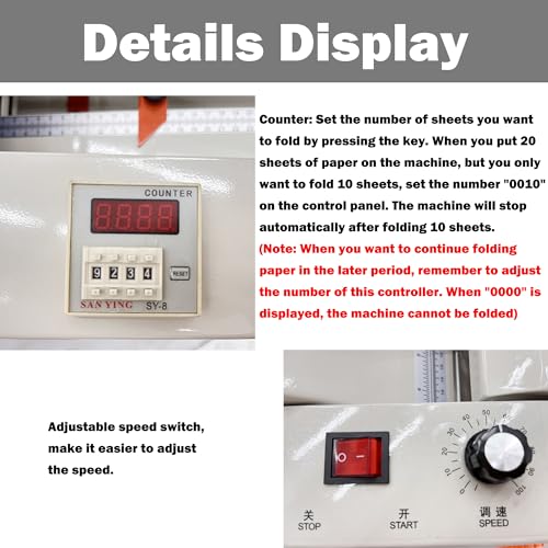 Digital Paper Folding Machine with Adjustable Speed & 4 Trays - HQHAOTWU