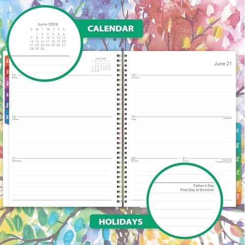 2026 Planner - Planner 2026 Weekly and Monthly, January 2026 - December 2026, 9" x 11", with Colorful Coated Tabs, Reference Calendar
