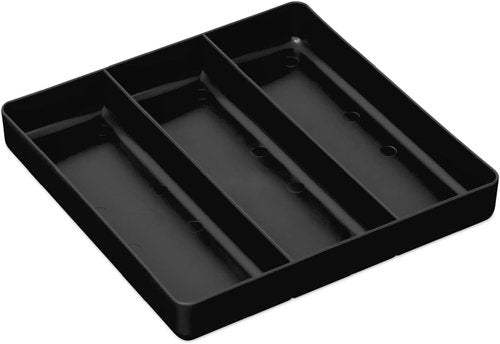 JSP Manufacturing Black & Red Stackable Lightweight 3 Compartment Organizer Tray Kit (1)