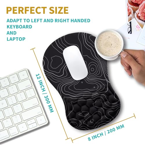 Hokafenle KM01 Topographic Contour Ergonomic Mouse Pad Wrist Support, Pain Relief