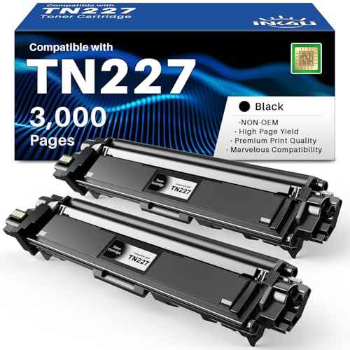 INK4U TN227 Black Toner Cartridges Compatible Replacement for Brother TN227 TN223 TN227BK TN223BK to Use with MFC-L3770CDW HL-L3270CDW HL-L3290CDW MFC-L3710CW HL-L3210CW HL-L3230CDW Printer (2 Pack)