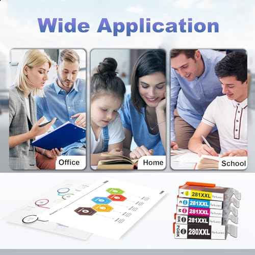 TR8622a Ink Cartridges PGI-280XXL CLI-281XXL 280 281 Compatible Ink Cartridge Replacement for Canon 280 281 Ink to use with PIXMA TR8622a TR8620a TR8622 TR8620 TR8600 TS9500 TS6300 Printer (5 Pack)
