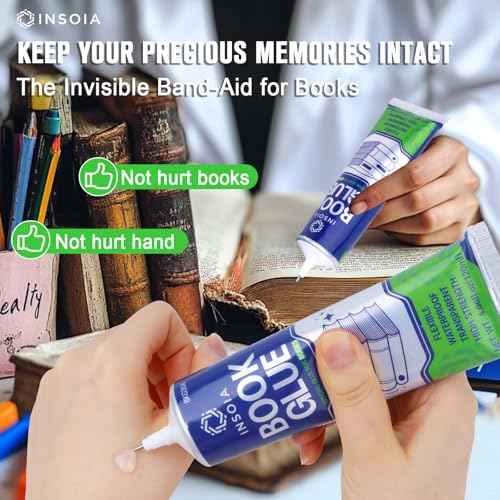 Book Glue, 15ML x 2 Book Adhesive, Clear Book Binding Adhesive, Flexible Paper Glue for Book Repair and Bonding, Envelopes, Postcards, Paper Craft, Greeting Cards, Invitations, Crafts DIY