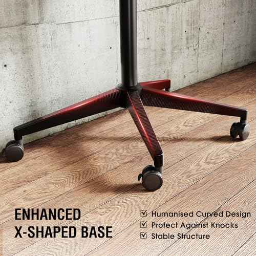 Tall TV Cart Rolling TV Stand for 32-65 Inch TVs, Snap Install Mobile TV Cart with Wheels, Height Adjustable & Tilt Function Portable TV Stand for Office/Home/Living Room/Bedroom