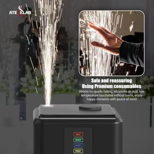 Wireless Cold Spark Machine | Portable Pyrotechnic System with Auto Safety Cutoff | Stage/Wedding/Event Special Effects Machine, White (Black)
