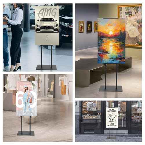 Poster Stand - Poster Board Stand for Display, Heavy Duty Floor Standing Sign Holder with Non-Slip Base, Adjustable Poster Stand Height Up to 78 inch, Double-Sided for Board & Foam Sign (1 Pack)