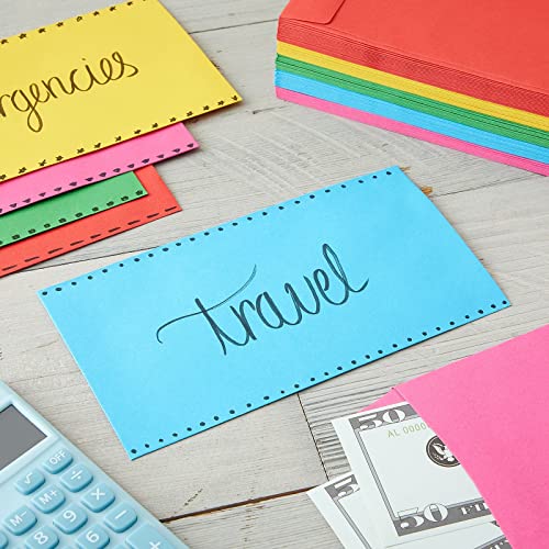 Multicolors 4 x 7 Inch Colorful Money Envelopes for Cash & Savings - 100 Pack