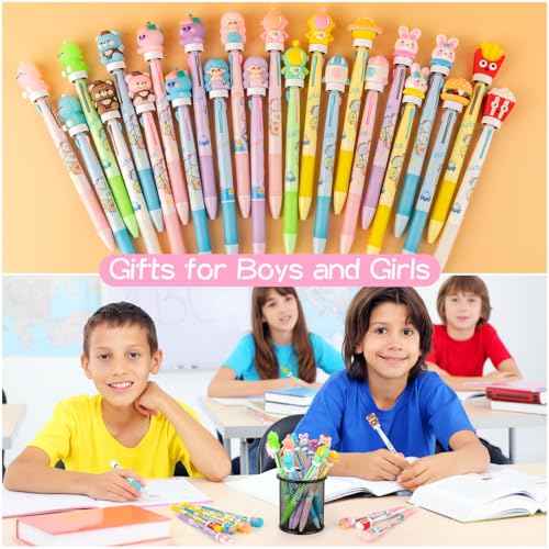 24 Fidget Spinner Multicolor Pen in One 3-in-1 | Fun Cute Pens for Kids & Adults | Stress Relief Rotating Pen 0.5mm | Perfect for School, Office, Home, Birthday Gifts