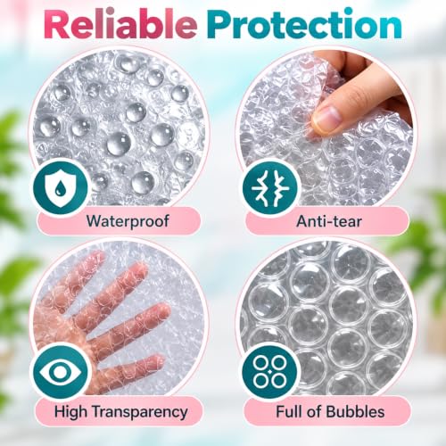 50 Pack Clear Bubble Out Bags 4x6 Inch Bubble Pouches for Shipping & Storage - SEUNGCH
