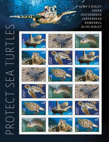 Protect Sea Turtles 2024 Commemorative Stamp Sheet of 18 - US Postal Service
