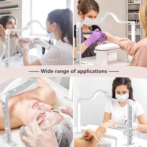 Foldable Half Moon LED Nail Desk Lamp for Nail tech,3000-600K Adjustable Brightness,3 Color Temperature Led Nail DeskLight forNail/Tattoo/Lash Tech(White)