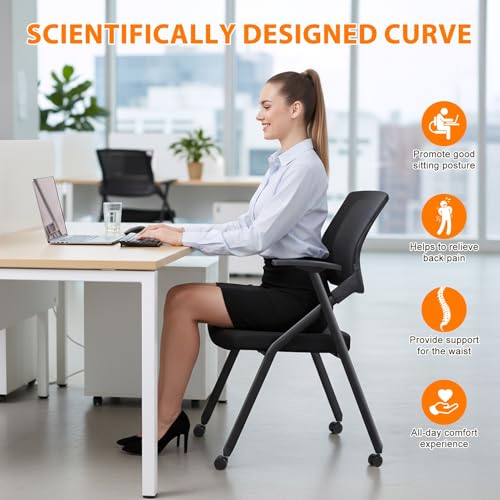 Tacarlha Ergonomic Folding Office Chair with Mesh Back, Armrest & Wheels (Oversized / 1)
