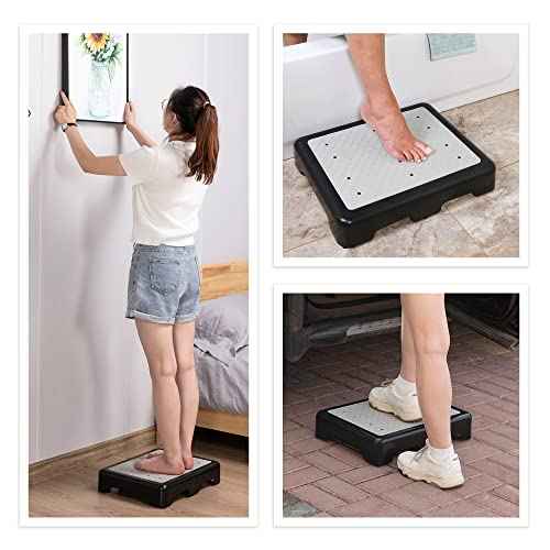 Platform Step Stool Bed Step Non-Slip Rubber Stair Riser Portable Anti-Fall Safety Platform for Elderly and Adults