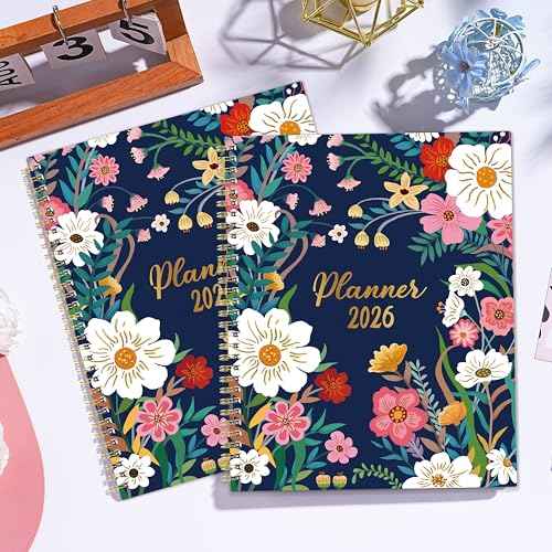 2026 Planner - 2026 Planner Weekly and Monthly from Jan. 2026 - Dec. 2026, Calendar 2026 Planners 8.5 x 11, 12 Monthly Calendar with Colorful Tabs, Inner Pocket and Floral Cover