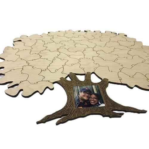 50pc Blank Wedding Tree Puzzle Guest Book Alternative. Add Your Own Personalization. A Great Guest Book Idea for a Wedding Reception, Birthday, Baby Shower, Anniversary or Any Event/Party.