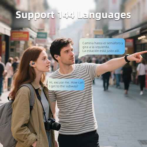 Translation Earbuds Real Time, 144 Language Translator Earbuds 2025 AI Translating Earbud Compatible with iPhone & Android, 4-in-1 Translating Device for Travel, Business, and Learning (Black)