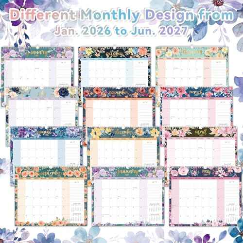 GuassLee Wall Calendar 2026-2027, Calendar Wall 2026, 18-Months Hanging Calendar Jan. 2026 to Jun. 2027, 14" x 11.5" Monthly Planner Wall with Thick Paper for Office School Home Teacher Academic