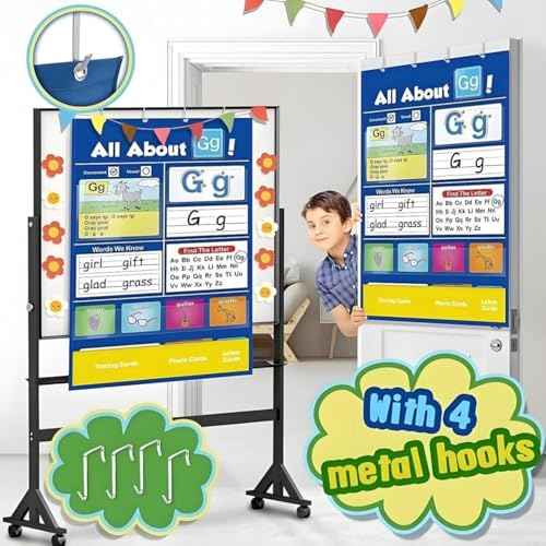 Letter Recognition Tool, Alphabet Learning Pocket Chart, Classroom Wall Chart Supports Early Literacy, Interactive Homeschool Aid for Kindergarten
