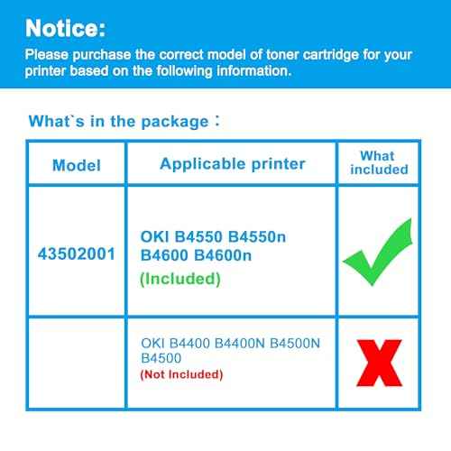LCL Compatible Toner Cartridge Replacement for OKI 43502001 7000 Pages B4550 B4550n B4600 B4600n (2-Pack Black)