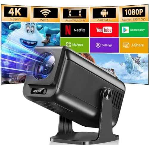 Mini Projector with Wifi and Bluetooth, 4K 1080P Support Portable Projector 180¡Æ Rotatable 120'' Screen Movie Projector Auto Keystone Compatible with HDMI/USB/Smartphone/PC/Laptop