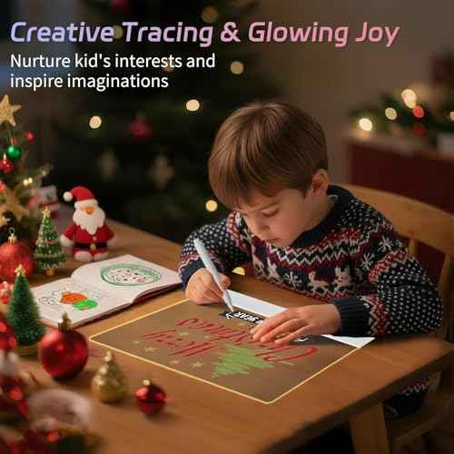 LED Note Board with Highlighters, Lumiboard Led Drawing Board with 3 Modes & 5 Colors, Doodle Glow Drawing Board, Led Drawing Board, Light Up Writing Board, Lumiboard for Kids, 13.18"X10"