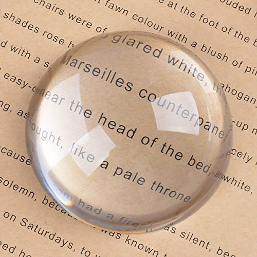 LONGWIN 2.4 Inch Crystal Dome Magnifier - High Clarity Reading Glass for Documents & Maps