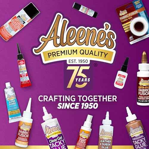 Aleene's Fabric Fusion Glue 4 oz, Nontoxic, Permanent and Washable Adhesive, Dries Flexible, Strong Bond on All Fabrics, Patches, Clothing, Denim, Polyester, Cotton, Felt, Flannel Materials
