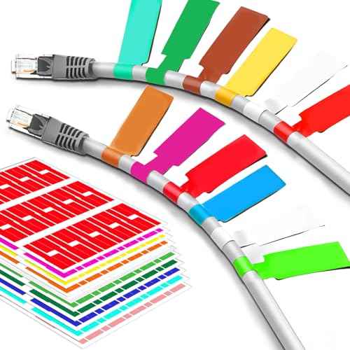 300 Waterproof Cable Tags, 10 Colors Wire Management Labels, Self-Adhesive Tear Resistant for Laser Printer and Handwriting