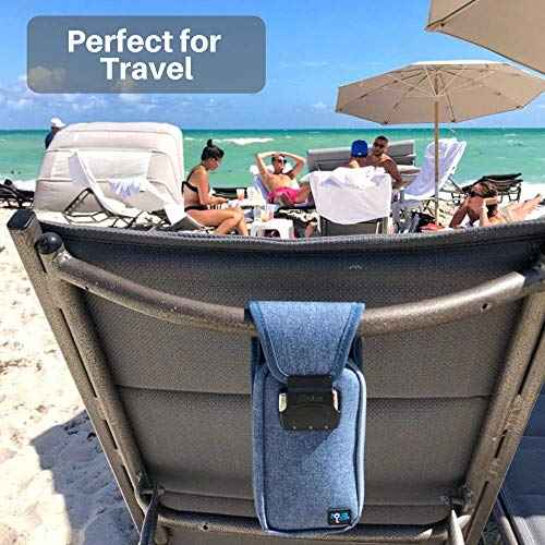 AquaVault Portable Travel Safe ? Classic Anti-Theft, Nylon Cut-Resistant Lockbox for Beach, Pool, Hotel, and Outdoors (Blue, Mini)