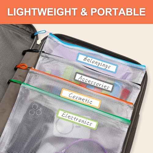 CATIFLIN 30 Pack Mesh Zipper Pouch Bags, A4 Letter Size, Clear Plastic Zip Bags for Board Game & Puzzle Storage, Waterproof & Durable Document Bags for Office, School, Travel, Art & Craft Supplies