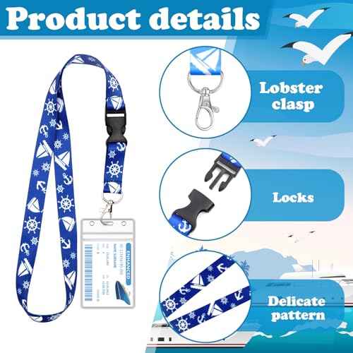 6 Pack Cruise Lanyard for Ship Cards Detachable Lanyards with Waterproof ID Badge Holder, 2025 Cruise Essentials Accessories