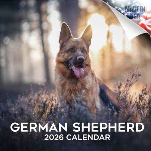 2025 2026 German Shepherd Calendar - Dog Breed Monthly Wall Calendar - 12" x 24" Open - Thick No-Bleed Paper - Giftable - Academic Teacher's Planner Calendar Organizing & Planning - Made in USA