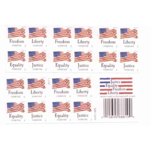 USPS Forever Stamps "Four Flags" Booklet of 20 Stamps