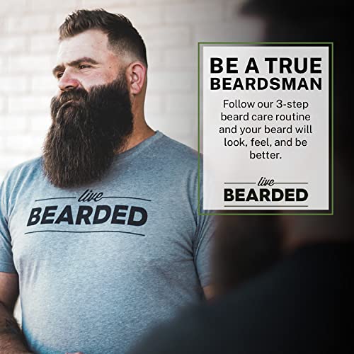 Live Bearded Complete Beard Grooming Kit - Wash, Conditioner, Butter and Oil - Made in the USA with All-Natural Ingredients - Mens Groom Set | Canyon Scent - Juniper, Cypress, Fir Needle
