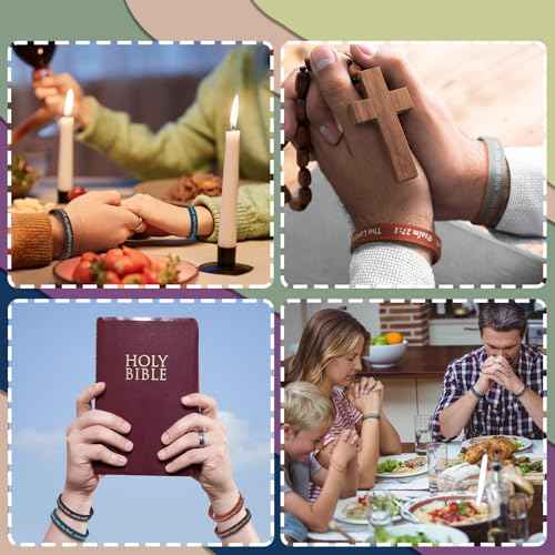 Estune 240 Pieces Bible Verses Bracelets Motivational Scripture Bracelets Bulk Religious Silicone Wristbands Quote Rubber Inspirational Wristbands Christian Gifts for Men Women Teens