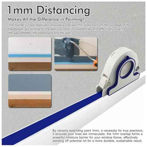 LiebeWH Painter Tape Applicator Portable Masking Tool Dispenser with Safe Design for Paint Decoration Window Door Frame Projects