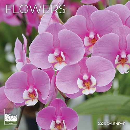 2026 Flowers Wall Calendar 12 Month | 12" x 24" Open | Giftable | Nature Calendar 2026 | Thick & Sturdy Paper for Calendar Organizing & Planning | Pacific Waters Press (Flowers)