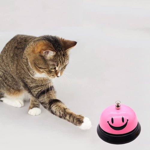 Huqqi 2 Pack Call Bell Desk Bell, Bar Counter Top Service Call Bell Ring Reception for Hotel Counter Restaurant Office School, Wedding Events Bell(Pink)