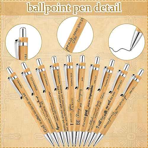 200 Pcs Christian Gifts Bulk 50 Bible Verse Notebook 50 Religious Retractable Bamboo Pens 50 Religious Inspirational Keychains Prayer Journal Church Gifts for Men Women Sunday Teacher