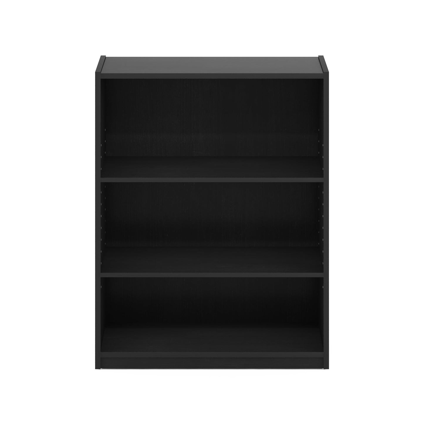 Furinno GEHRY Book Shelf, 3-Tier Small Bookshelf, Bookcase with Adjustable Shelves, 11.6 x 24.8 x 31.6, for Organization and Storage, for Living Room, Bedroom, Home Office, Blackwood